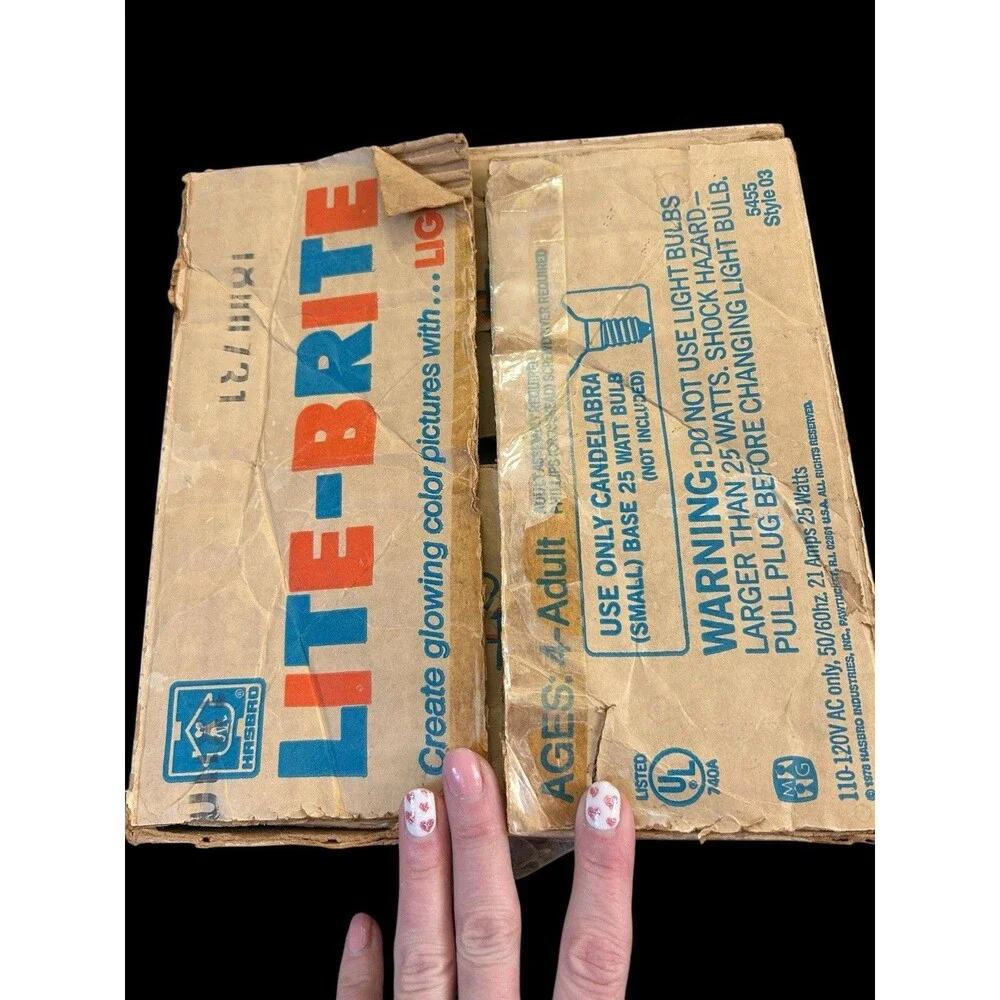 Vtg LITE-BRITE Vintage 1978 Box Pegs Patterns Original Hasbro Toy Tested Working